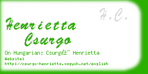 henrietta csurgo business card